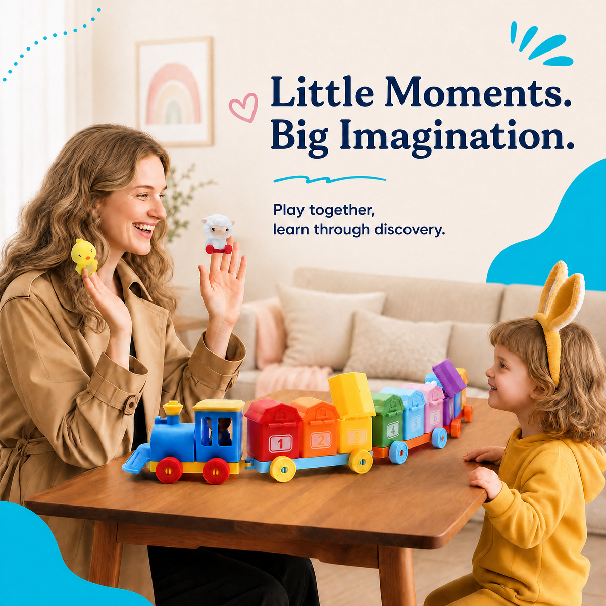 Bright Haven™ Montessori Farm Train