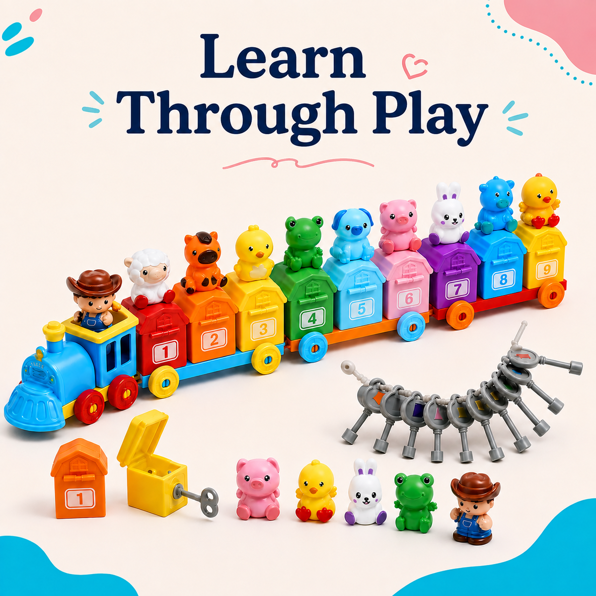 Bright Haven™ Montessori Farm Train