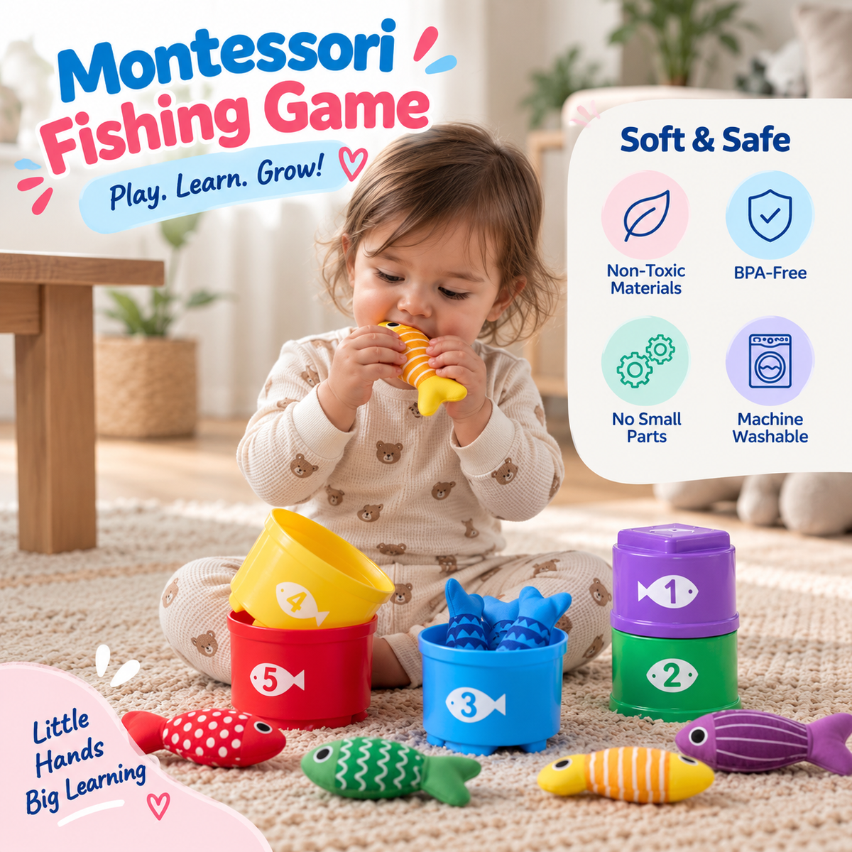 Bright Haven™ Montessori Fishing Game