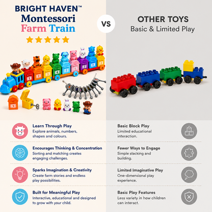 Bright Haven™ Montessori Farm Train