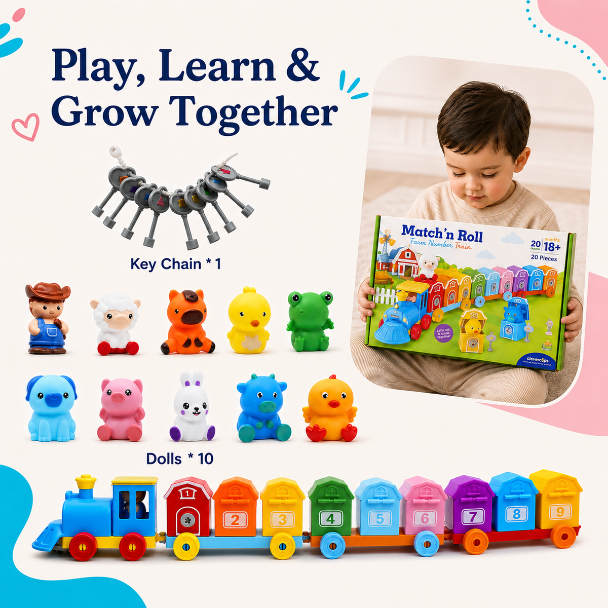 Bright Haven™ Montessori Farm Train