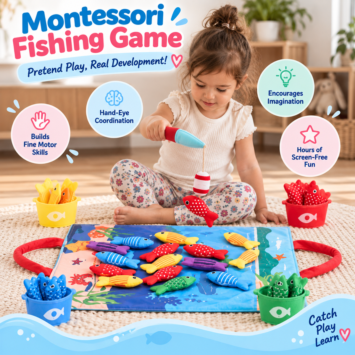 Bright Haven™ Montessori Fishing Game