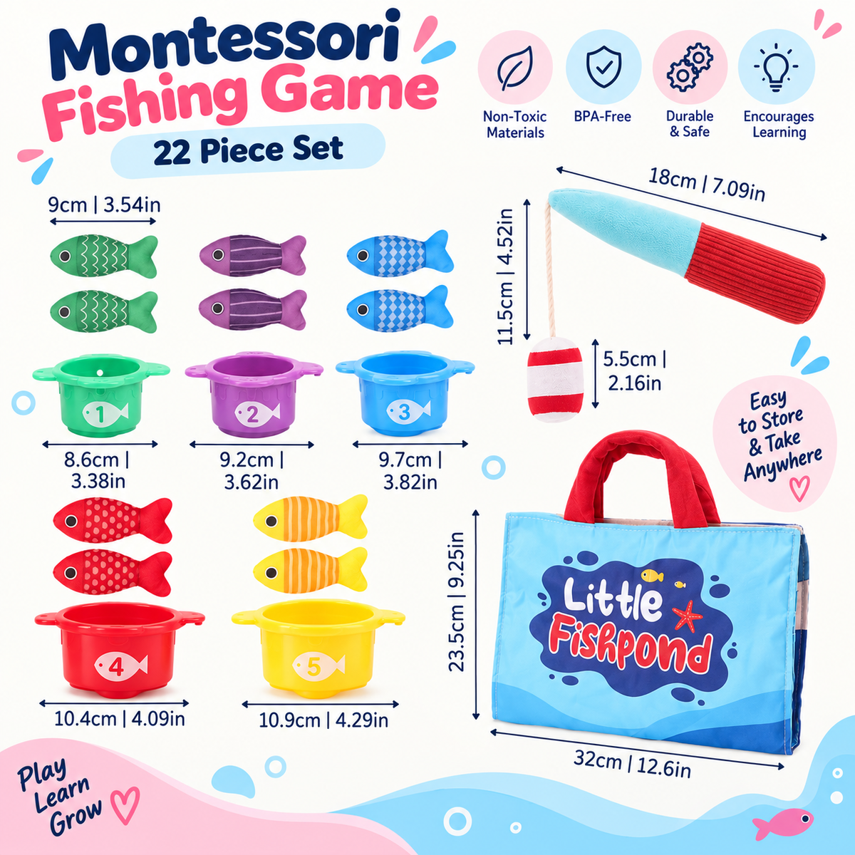 Bright Haven™ Montessori Fishing Game